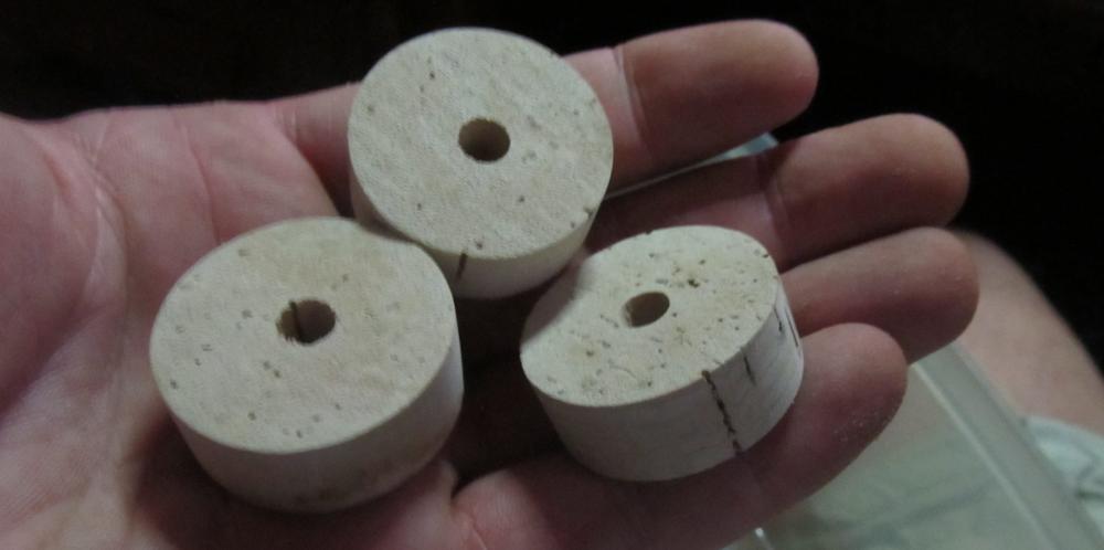 very clear cork rings for custom fishing rod grips in hand