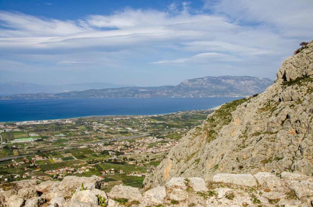 view of gulf of corinth from acrocorinth