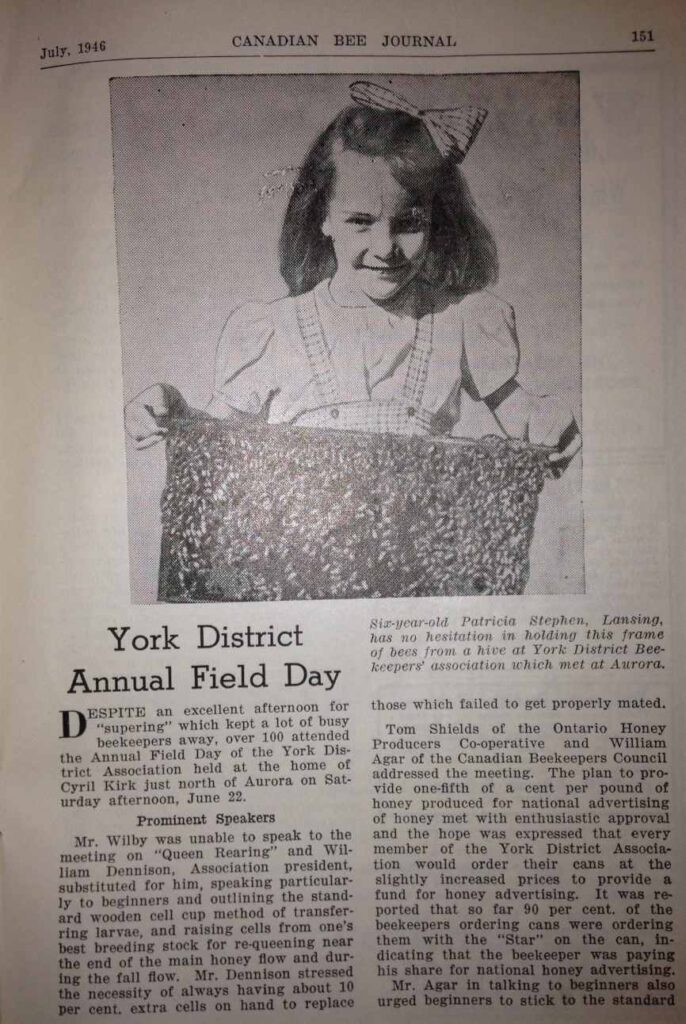 scan of page of canadian bee journal from july 1946
