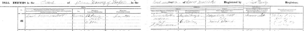 elizabeth scott birth dundee 1855