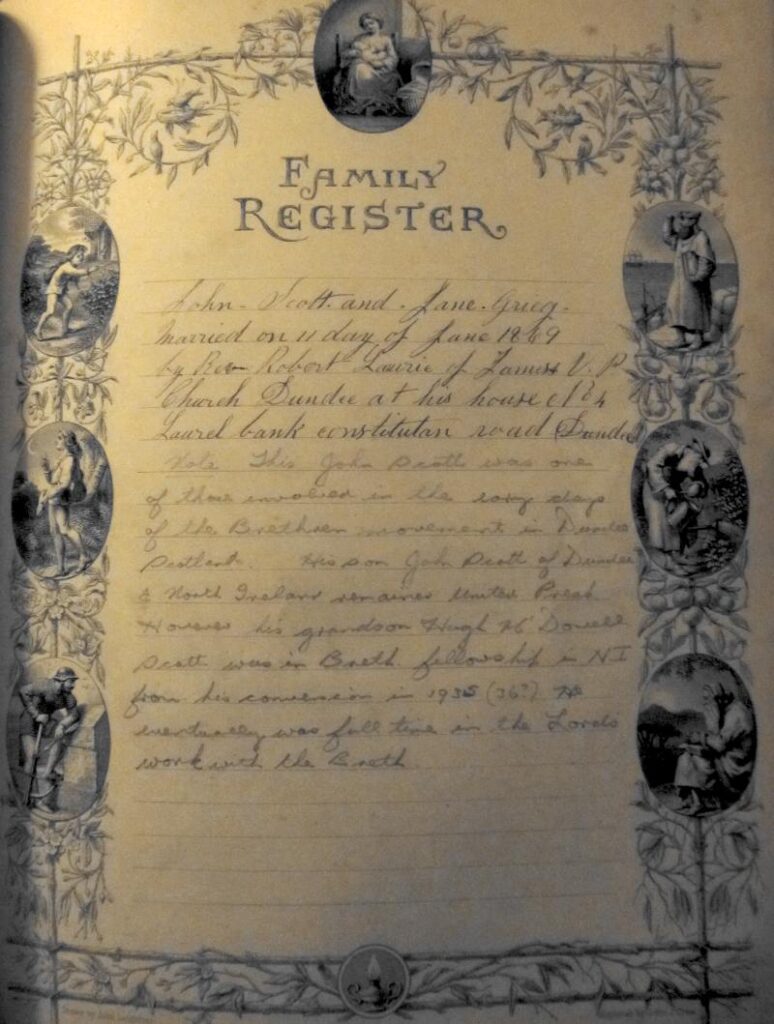 family bible family register page
