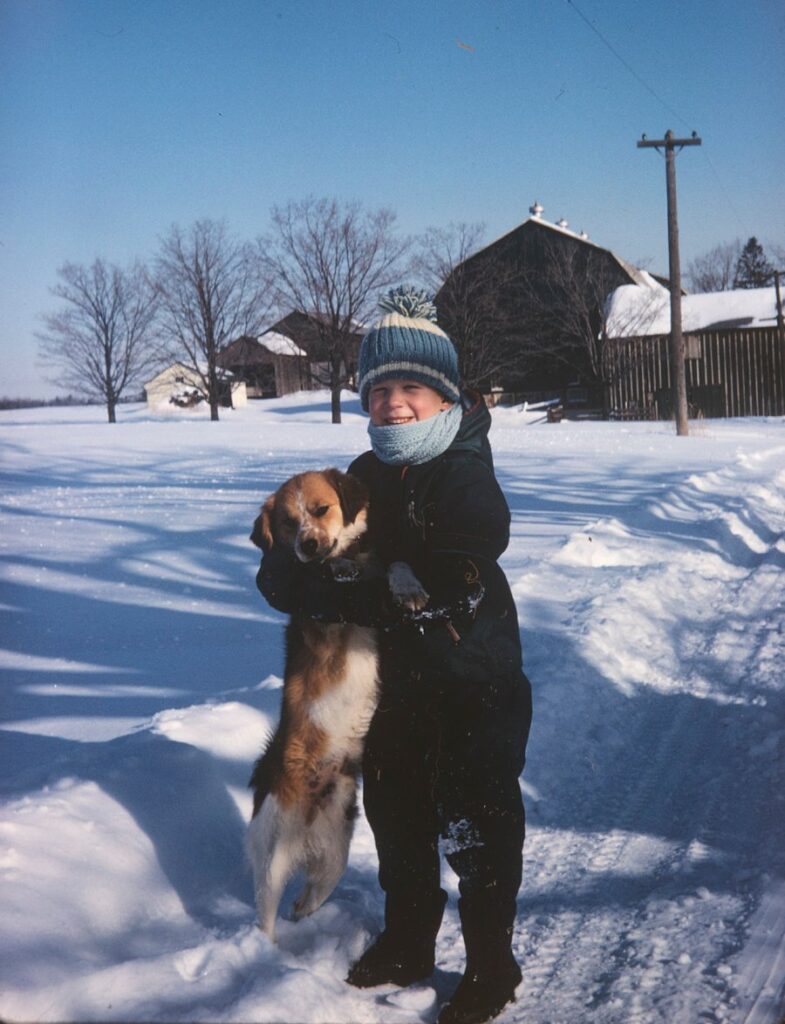 dog sand and ian scott in the winter