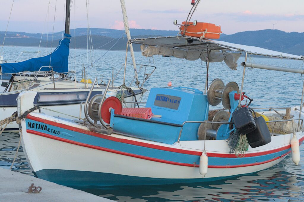 fishing boat the matina at skala atalantis