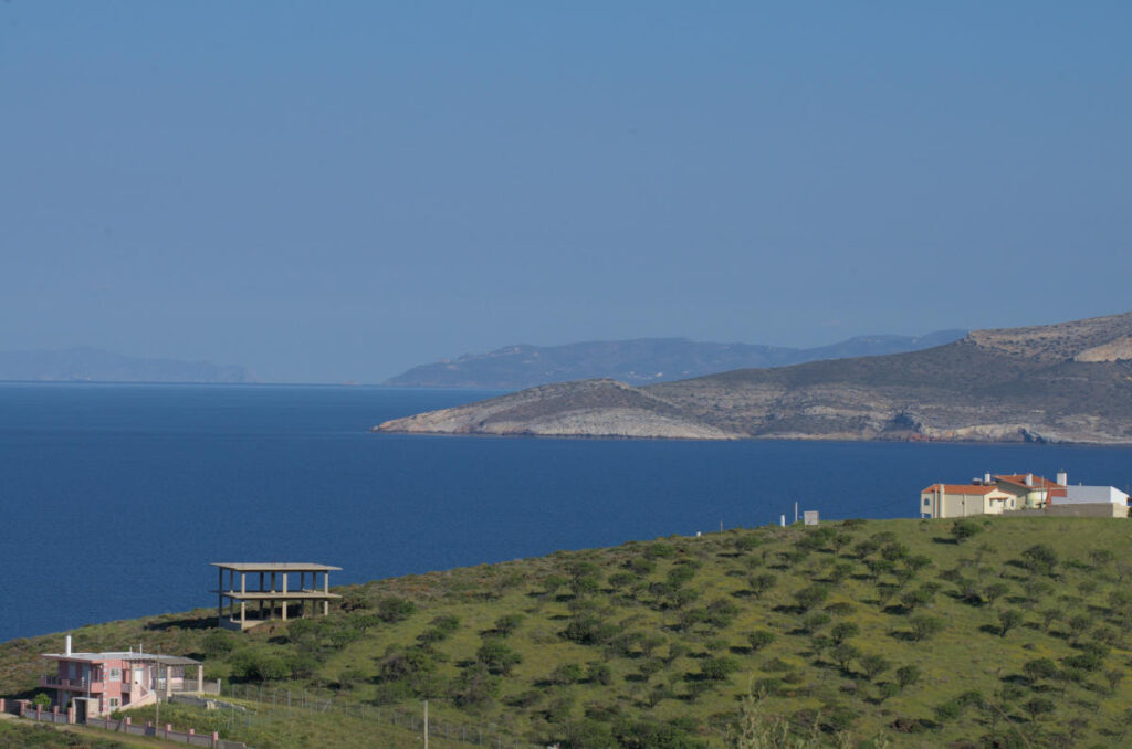 view of east end of makronisos looking out at the aegean sea
