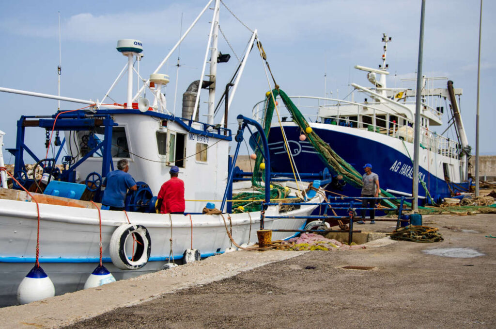 Pantovasilissa docked in front of another vessel at port of rafina