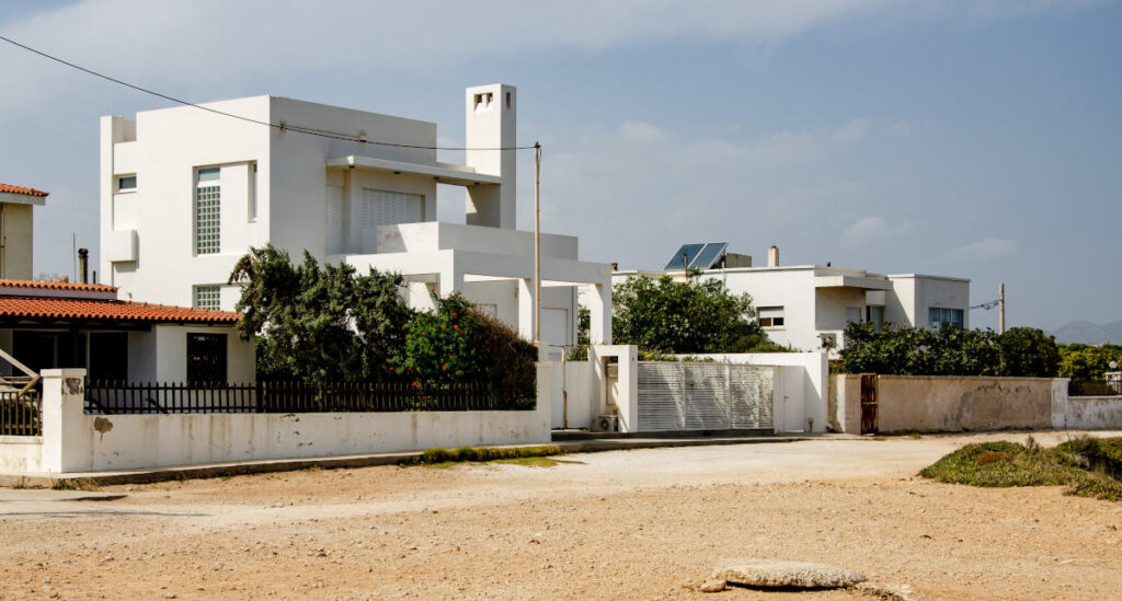 modern greek house near loutsa beach, artemida, greece