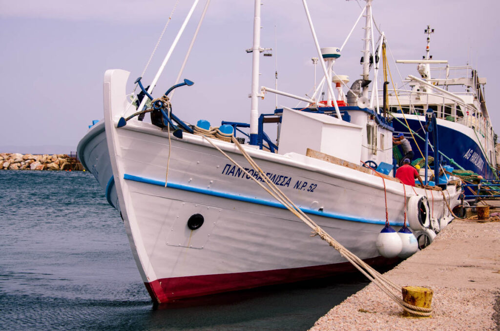 port side of the Pantovasilissa fishing vessel