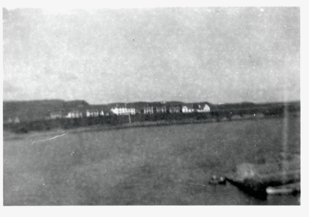 scan of old small photo of port ballintrae, northern ireland