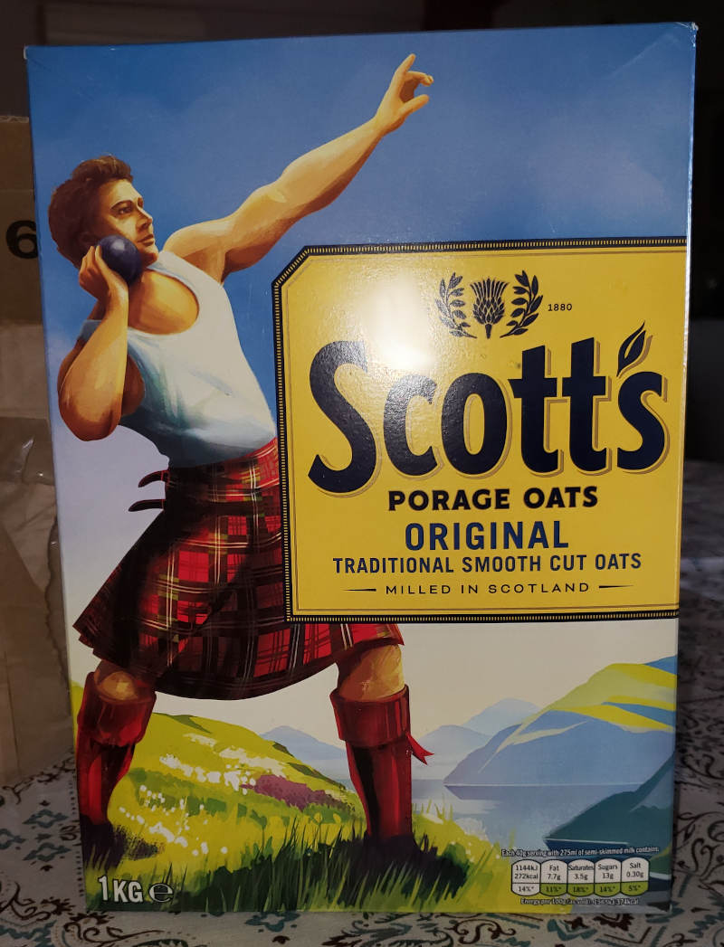front of package of scotts porage
