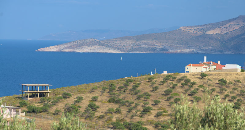 view with island of makronisos in the distance